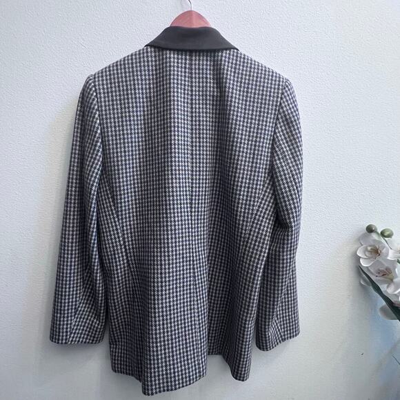 REAR Vintage Pendleton Blazer 100% Virgin Wool Tweed Houndstooth Women's Size 8 - Picture 2 of 8